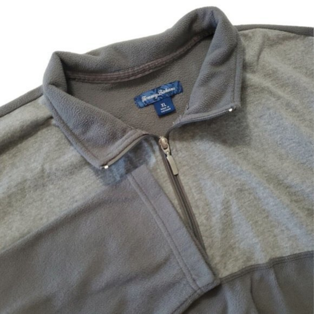 Tommy Bahama Grey Colorblock 1/4 Zip Fleece Pullover‎ Men's XL / X-Large